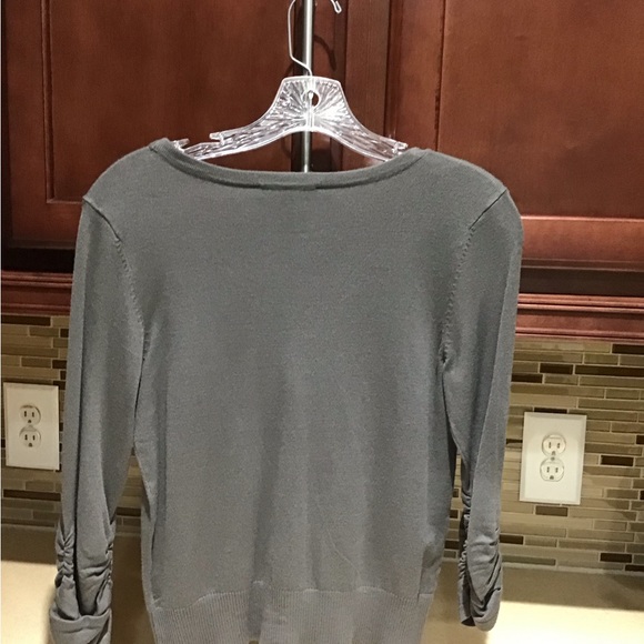 INC International Concepts Flower accent Cardigan, with Diamond Buttons. - Picture 2 of 5